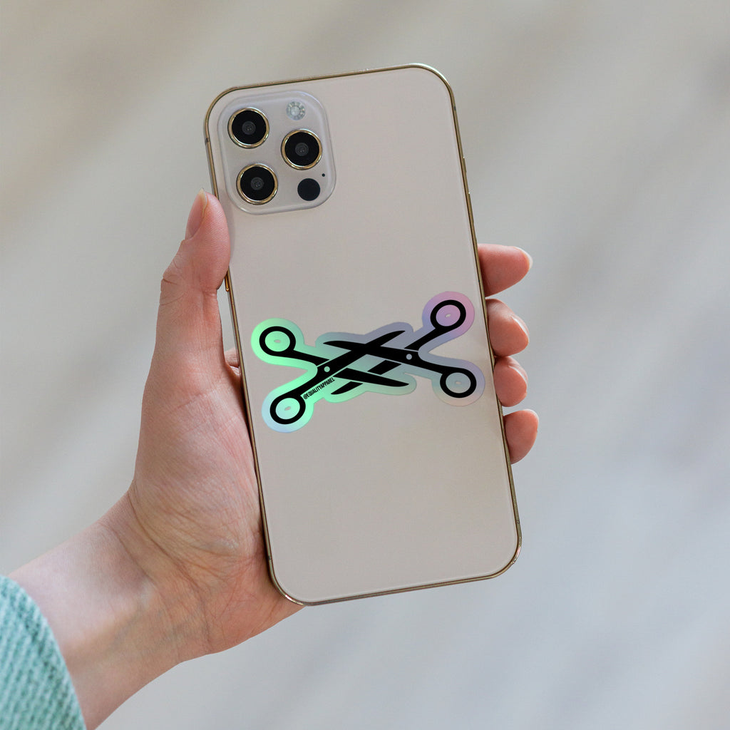 Scissoring Holographic Sticker